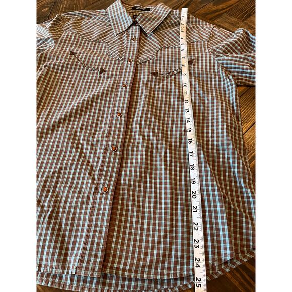 Cruel Retro Denim Festival Western Cowgirl Pearl Snap Shirt Women Medium Aztec - Picture 6 of 13